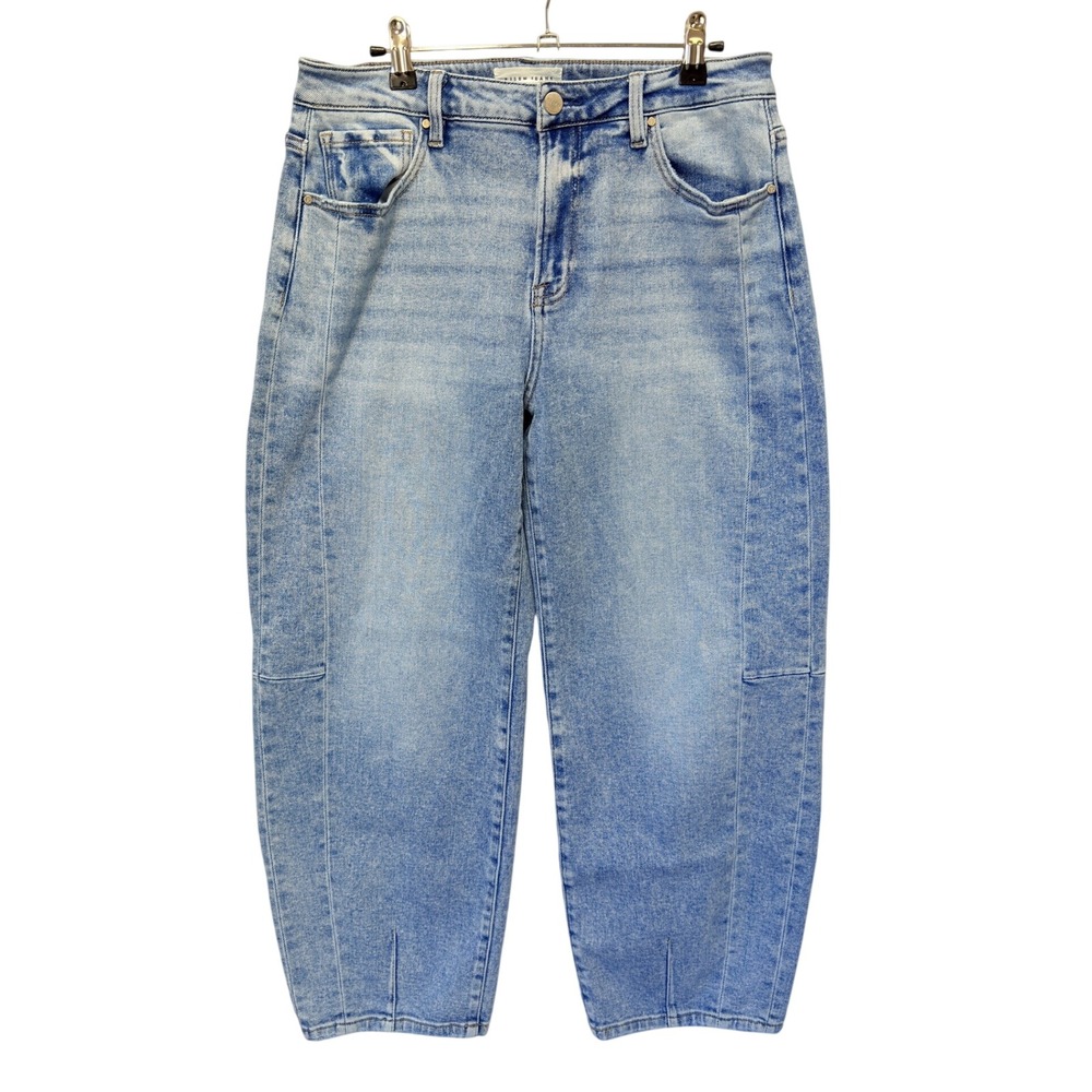 Risen Jeans Barrel Leg Women 9 29 (31 taped) Light Wash Seam Detail RDP5933 - Picture 2 of 13